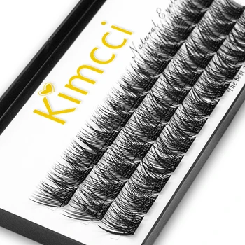 Kimcci 36 Bundles Nerz-Wimpernverlängerung, segmentierte falsche Bundles, Wimpern, natürliches 3D-Russisches Volumen, künstliche Wimpern, individuell