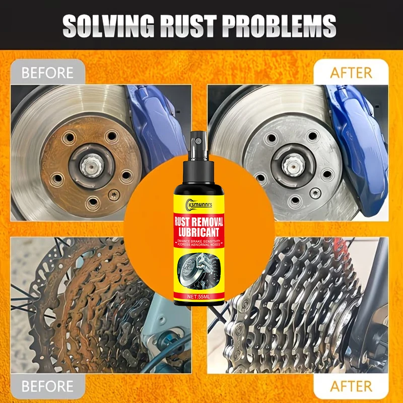 Powerful Car Rust Remover Spray, Fast Rust Stain Cleaner for Metal Surfaces, Auto Parts and Anti-Rust Car Care