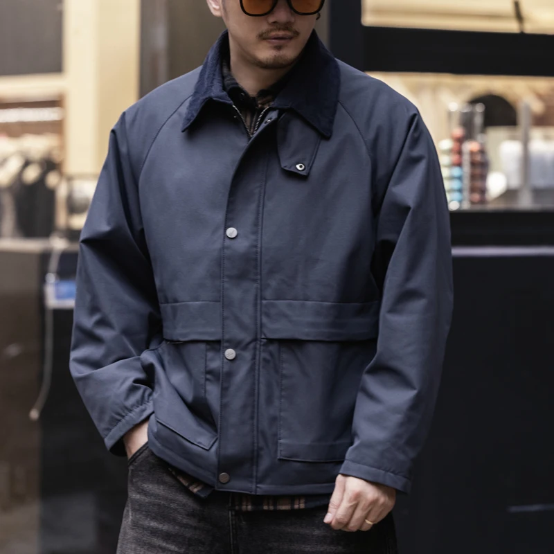 

Retro American Jacket Men's Autumn Winter New Fashion Loose Thickened Collar Cotton Coat Men's Casual Outerwear