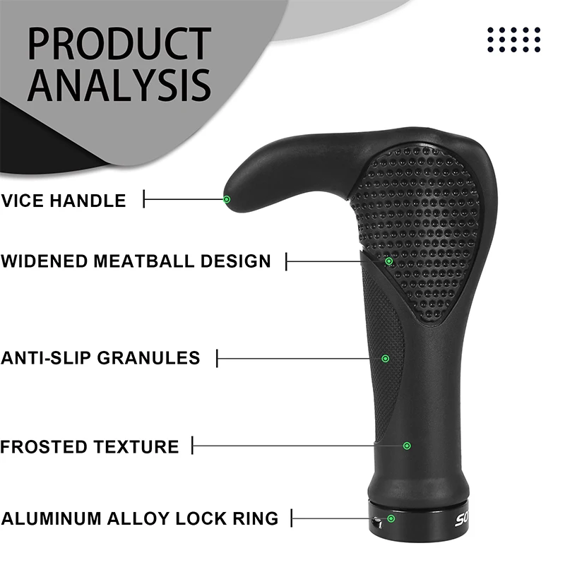 BUCKLOS Fahrradgriffe MTB Weiche Fahrradgriffe Stoßdämpfung Mountainbike Griffe Rutschfeste MTB-Manschetten MTB-Lenkergriffabdeckung – Detail 7