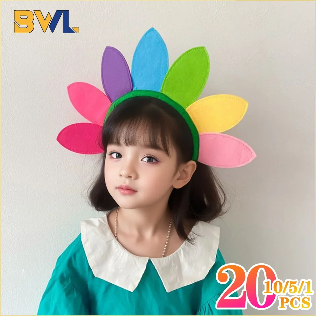 Sunflower Hair Bands Rainbow Colour Hair Bands Birthday Festival Party Cute Headband Stage Hair Decoration Children\'s Day Gift