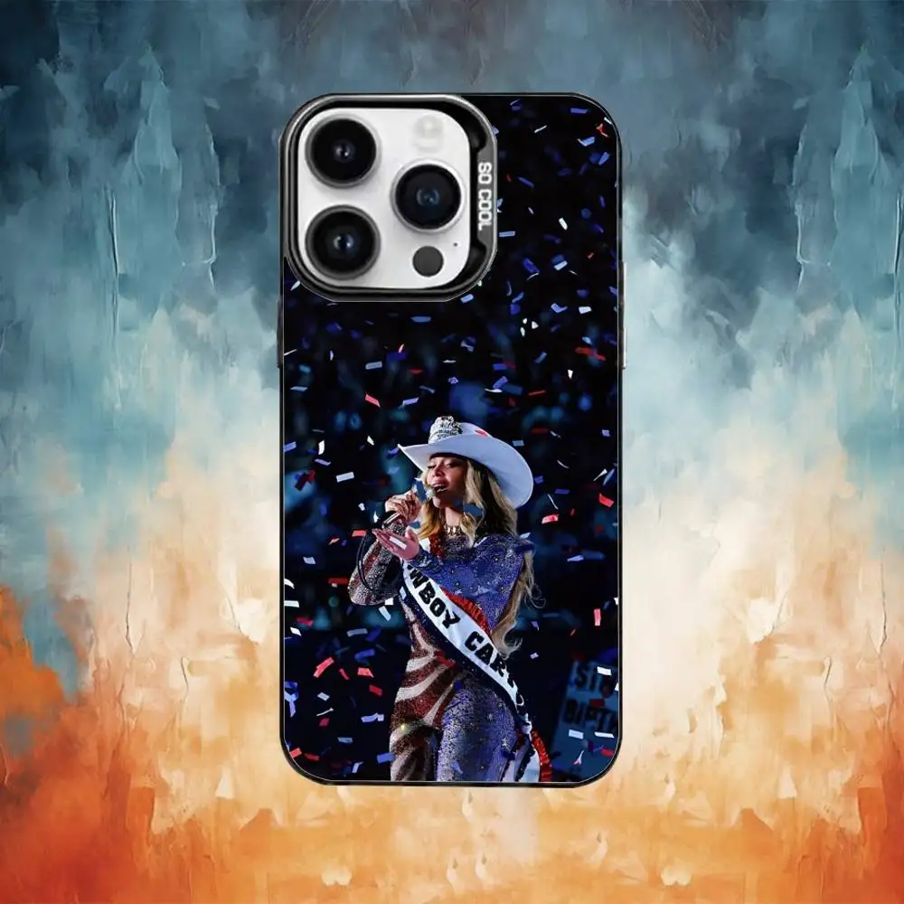 Cantor Beyonce Capa de telefone para iPhone17,16,15,14,13,12,11 Plus, Pro Max Black Candy Matte Capa à prova de choque