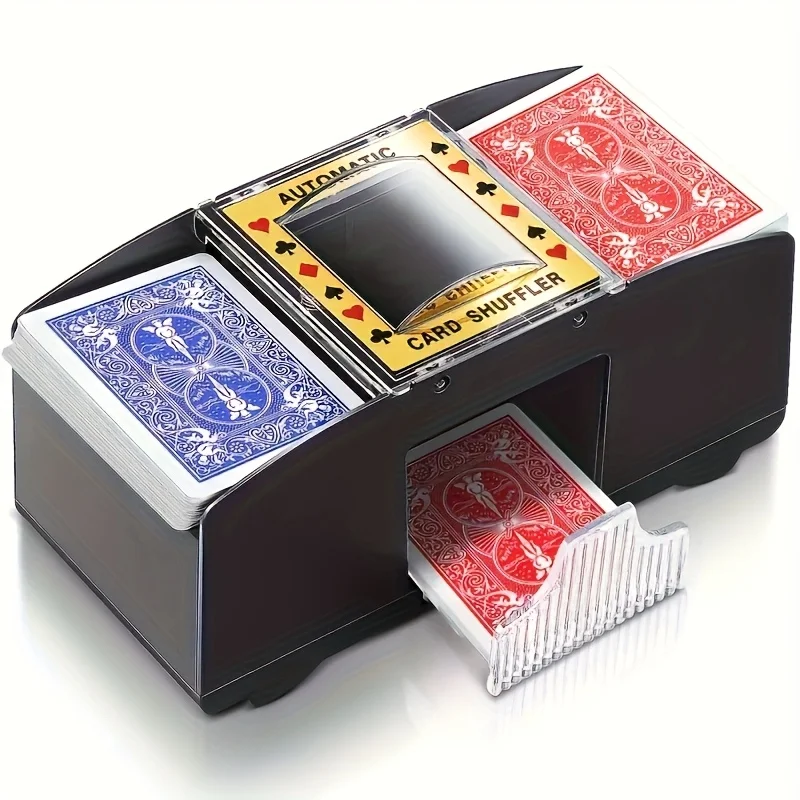 Automatic Card Shuffler for 1-2 Decks, Electric Poker Shuffler Battery Powered, Portable for Home & Parties
