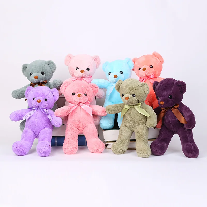 30pcs/lot Wholesale Plush Animal Doll Toy Multicolor Ribbon Teddy Bear Stuffed Keychain Key,Deposit First to Get Discount much