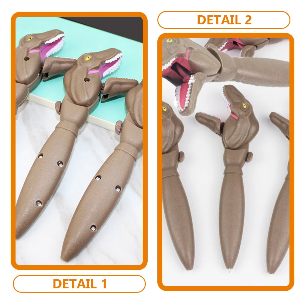 

3Pcs Dinosaur Shape Ballpoint Pen Creative Multi-Color Writing Pens Portable Convenient Office School Supplies