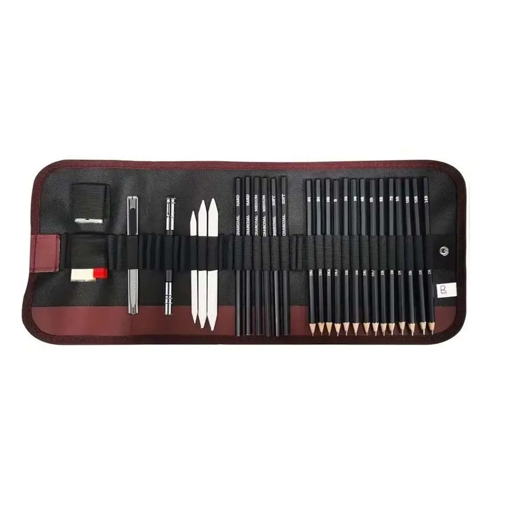 Sharpener,Eraser Drawing Kit Blending Tools Pen Bag Sketching Pencils Set Shading Pencils Extender Charcoal Pencils Art Supplies