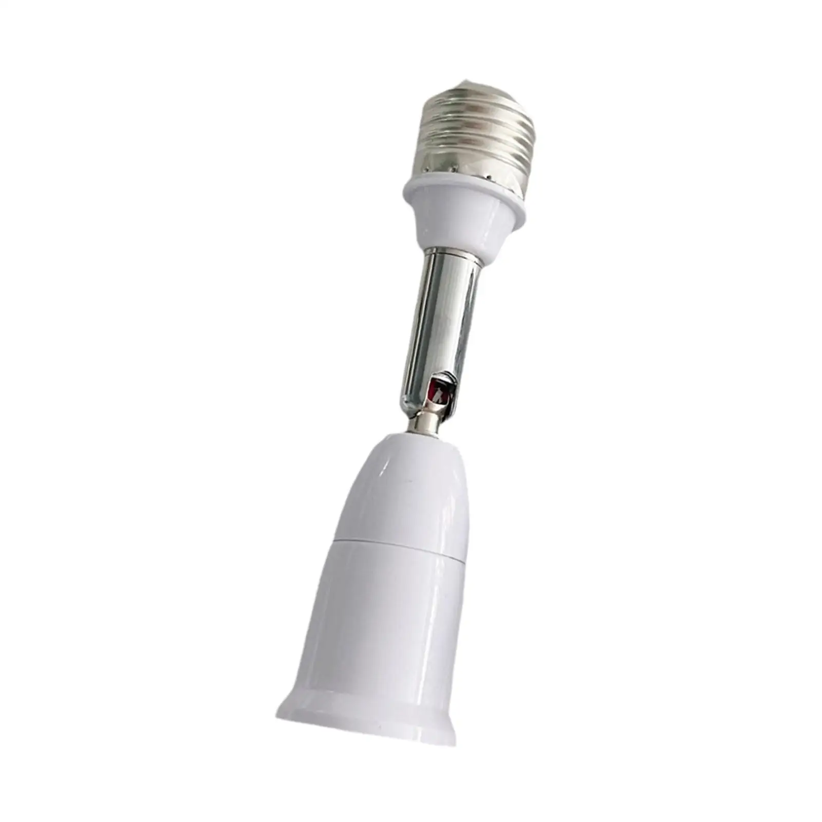 

E27 to E27 Light Bulb Extension Socket White Metal Holder Adapter Rotatable Lighting Accessory for Home Wall Ceiling Fixtures