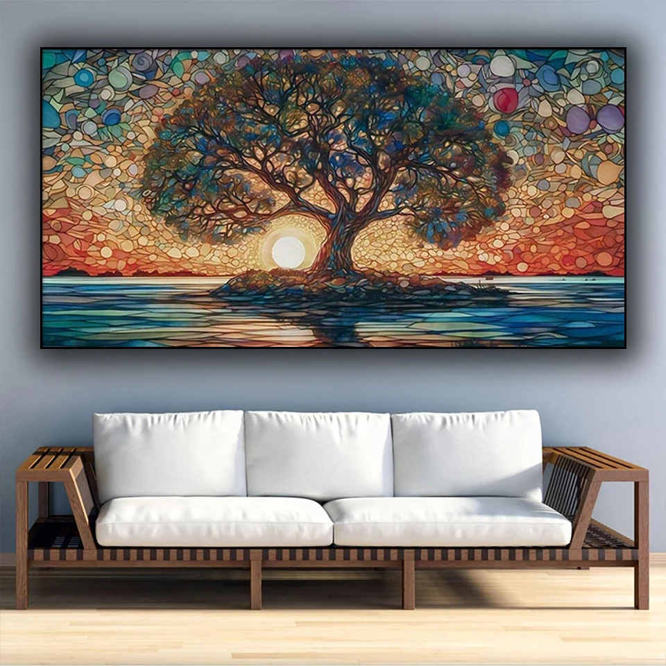 Tree Diamond Painting for DIY Handwork, 5d Diy Crystal Diamond Painting, Full Square, Round Diamond Embroidery, Home Decor