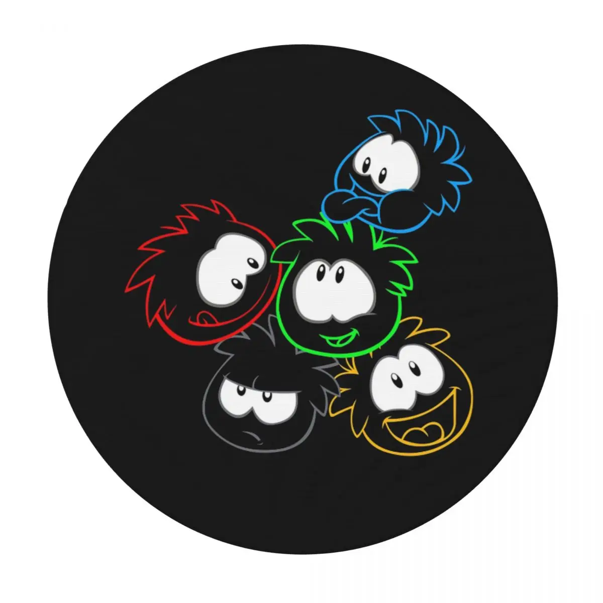 Club Penguin Puffle Group - Mantel redondo impermeable y resistente al aceite para cocina, eventos, cubierta para mesa de comedor
