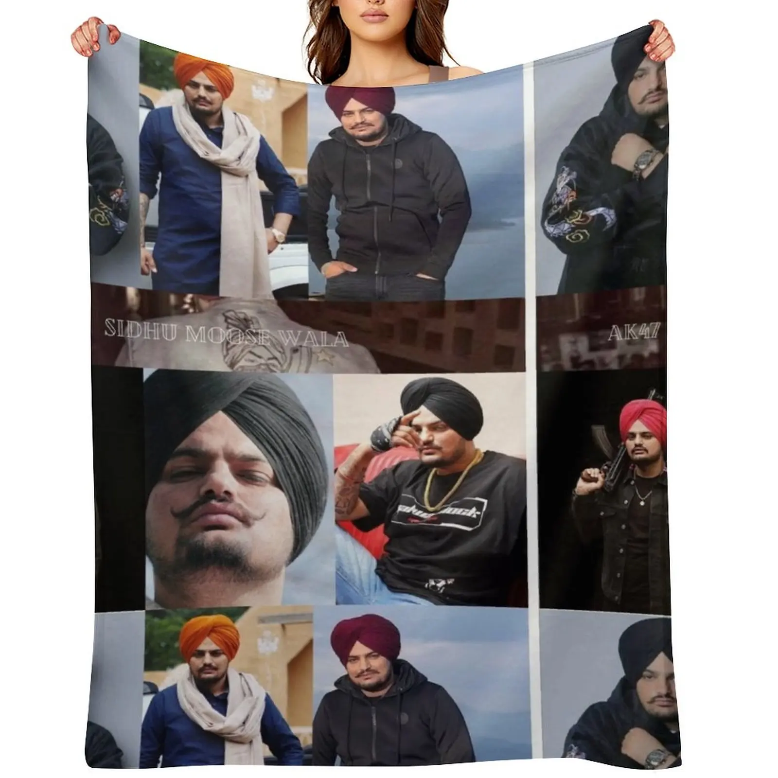 

Sidhu Moose Wala Throw Blanket Thins valentine gift ideas Luxury Brand Blankets