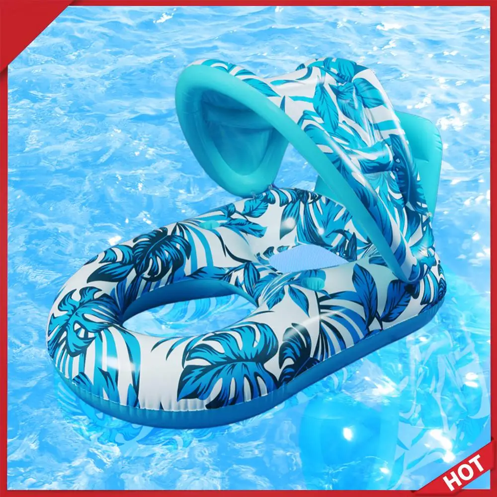 

Надувной пляжный шезлонг-матрас с навесом от солнца для бассейна и вечеринок