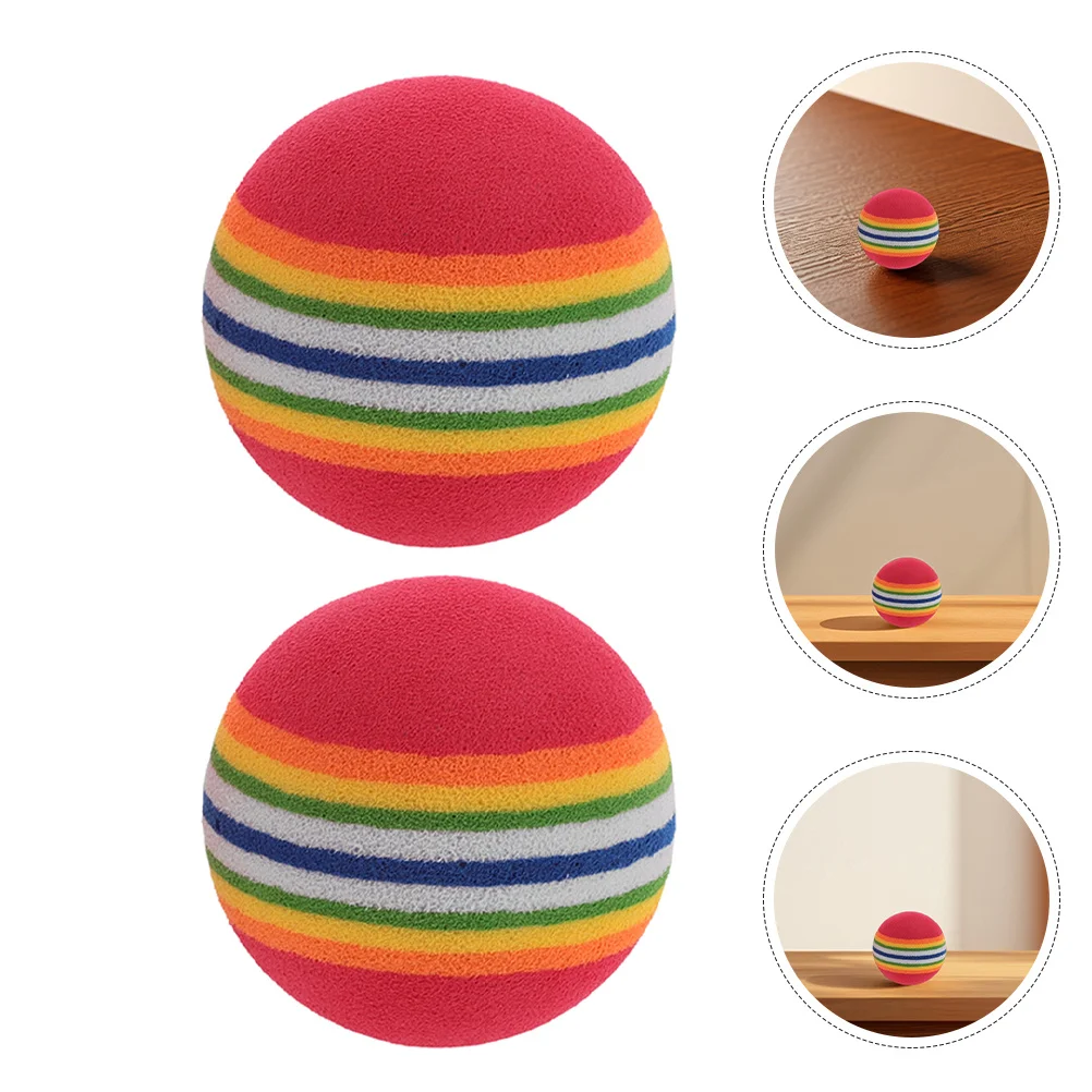 

10Pcs Interactive Rainbow Ball for Pets Soft Eva Foam Lightweight Chasing Training Indoor Playtime Rainbow Cat