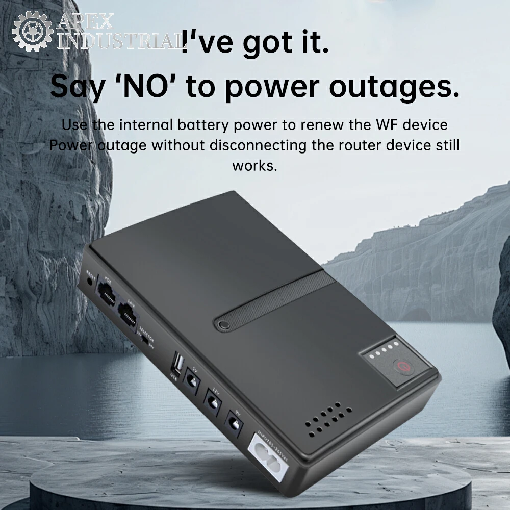DC UPS DC 5V/9V/12V POE 15V/24V Router Output Modem optik Monitor catu daya cadangan baterai dapat dilepas