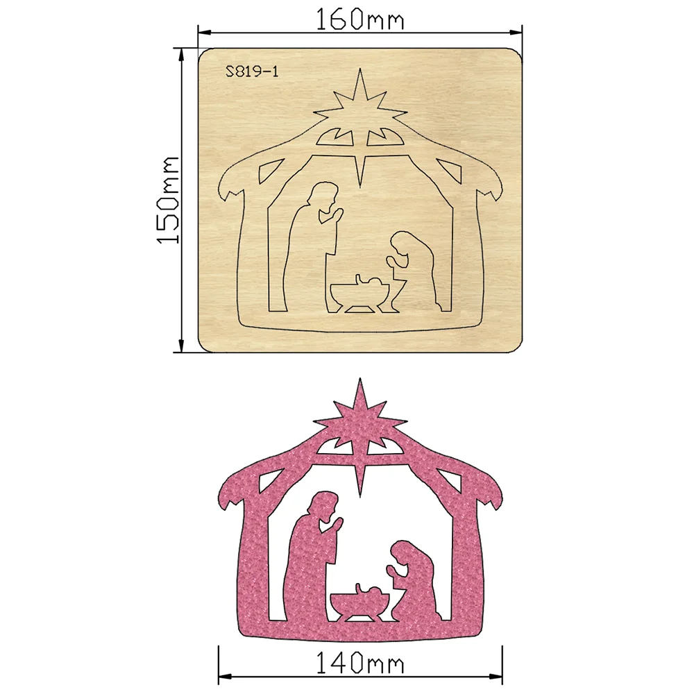 Nowa szopka jezusowa drewniane wykrojniki DIY dekoracja do scrapbookingu forma do wycinania