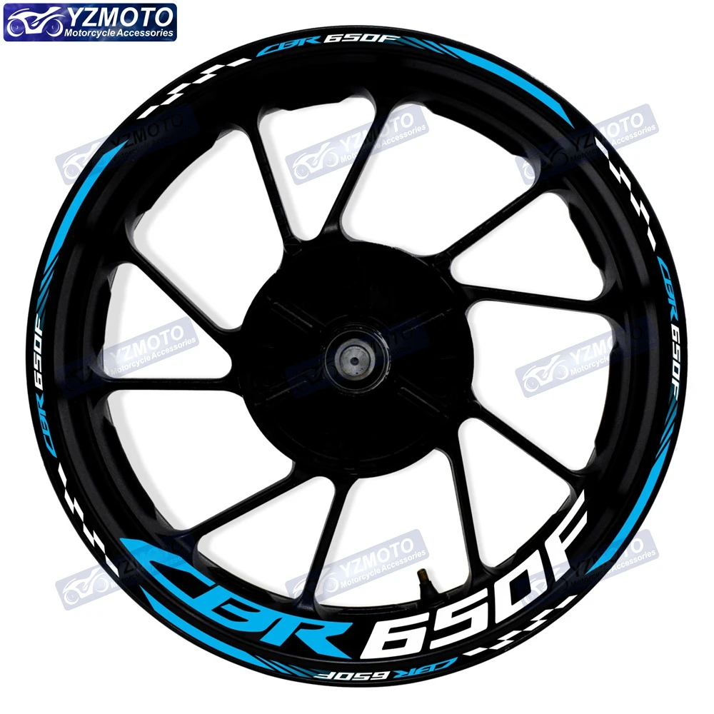 Para HONDA CBR650F CBR 650F motocicleta 17 pulgadas pegatina para cubo de rueda delantera y trasera pegatinas reflectantes impermeables para llanta