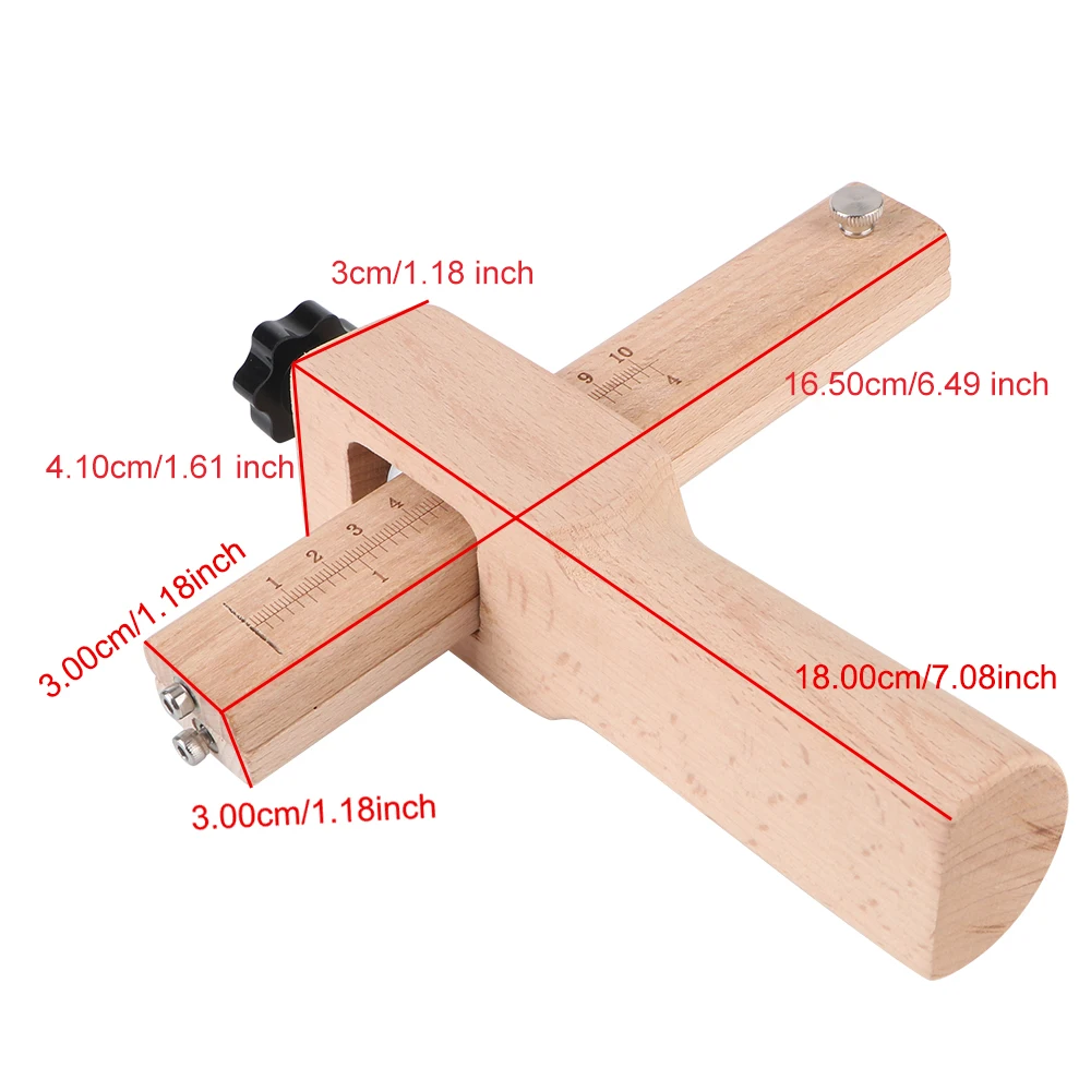 Leather Strap Cutter Length Unit CM/IN Hand Cutting Tool Leather Craft Strip Belt Maker Leather Tools Wooden Strip Cutter