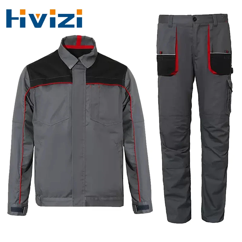 Work Clothes Set Men Jacket and Pants Suit Wear-resistant Labor Clothing Tooling Auto Parts Uniforms Workshop Factory Workwear