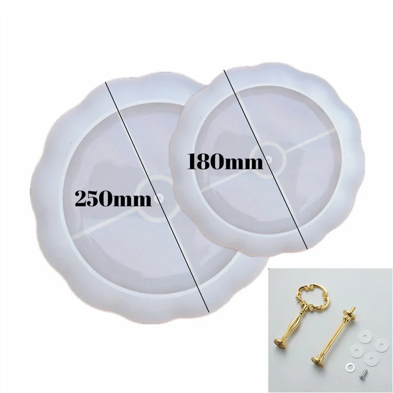 Mold Tray Photo Props Three-dimensional Lace Two-Layer Fruit Plate Tea Tray Silicone Set Coaster DIY