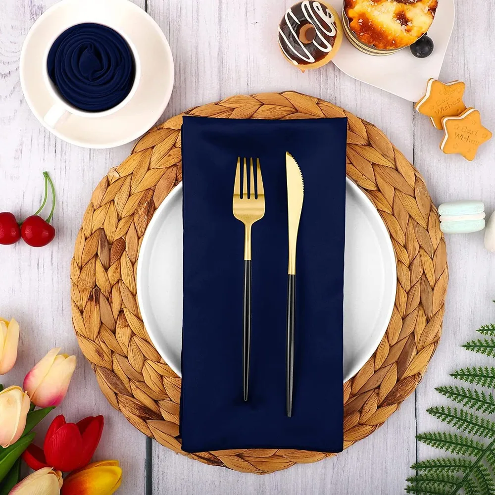 10pcs Parties Supplies 30x30cm Satin Napkin Soft Washable Dinner Napkins Reusable Table Napkins Hotel