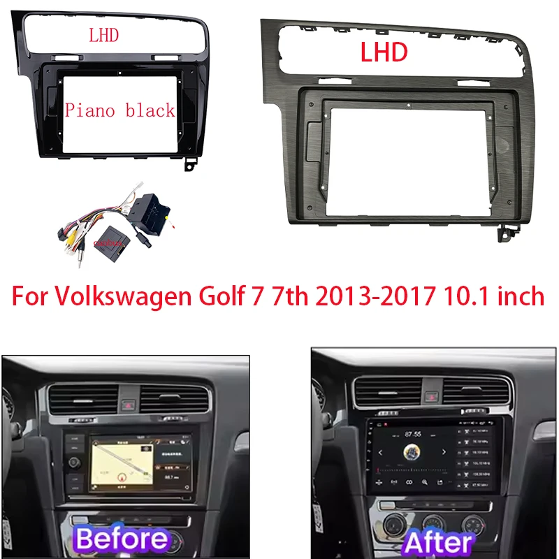 

10 inch Piano Black MIB Radio Frame Panel Decorative Frame For Volkswagen Golf 7 2013-2017