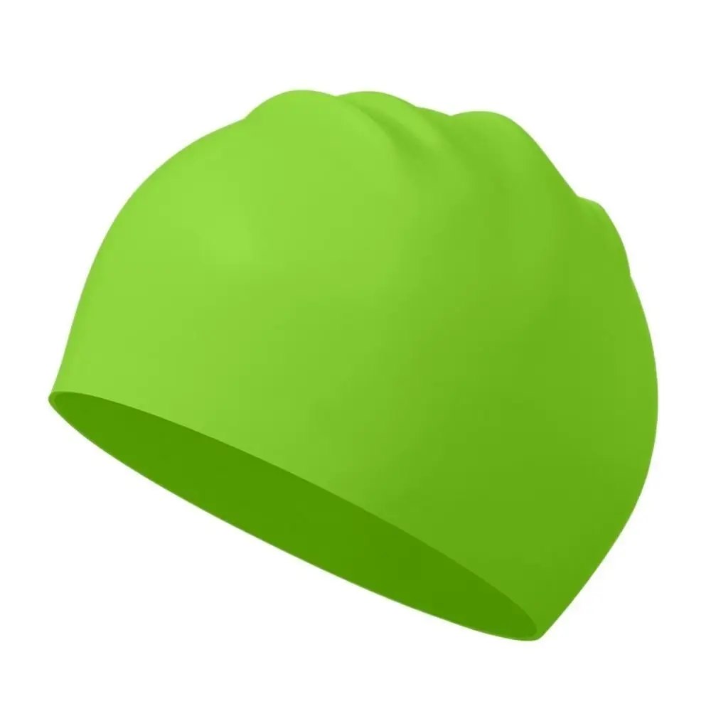 

Solid Color Protect Ears Silicone High Elastic Diving Hat Bathing Caps Silicone Swimming Caps Long Hair Large Swim Caps