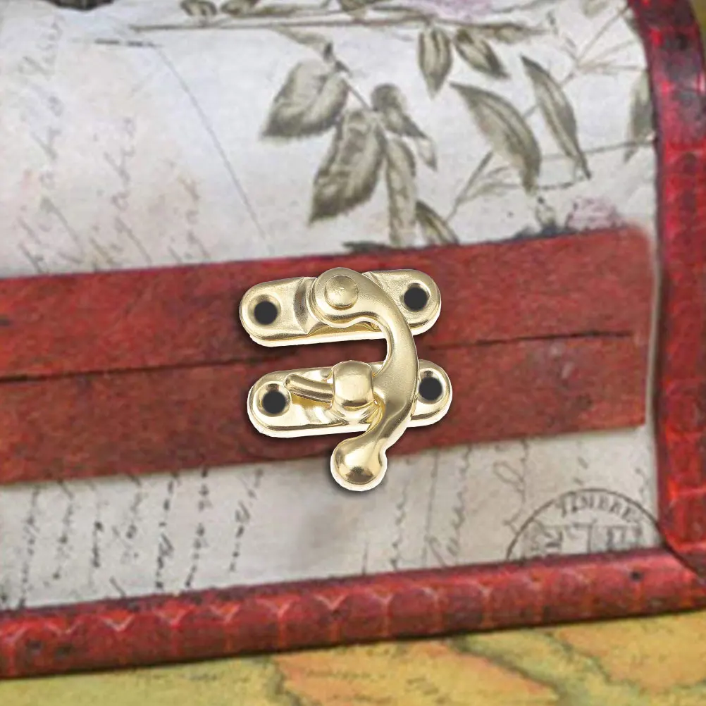 

20 Pcs Wooden Box Lock Cabinet Latch Hardware Vintage Door Hook Guard Plate Buckle Hasp Toggle Barn Clasp Jewelry