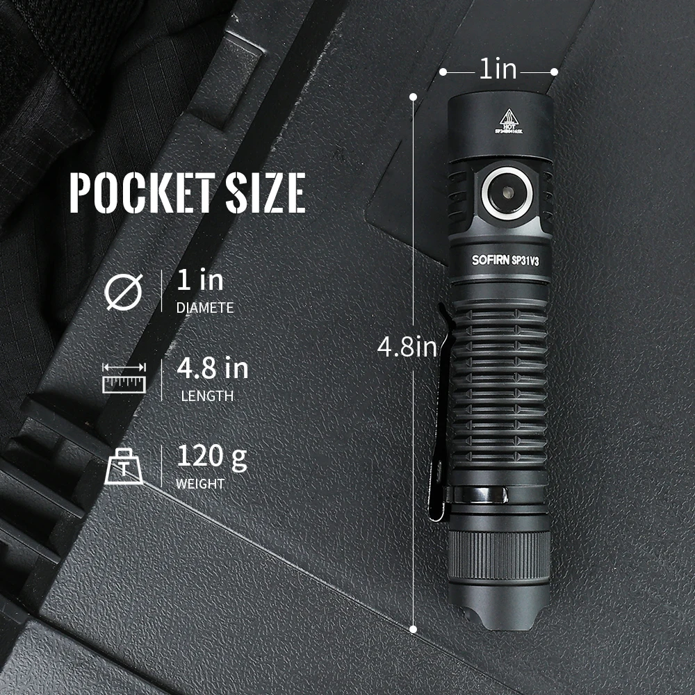 Imagem -05 - Sofirn-lanterna Tática Recarregável Lance da Tocha Usb c Interruptor de Cauda Edc Sp31 v3 18650 2000lm 269m Ip68