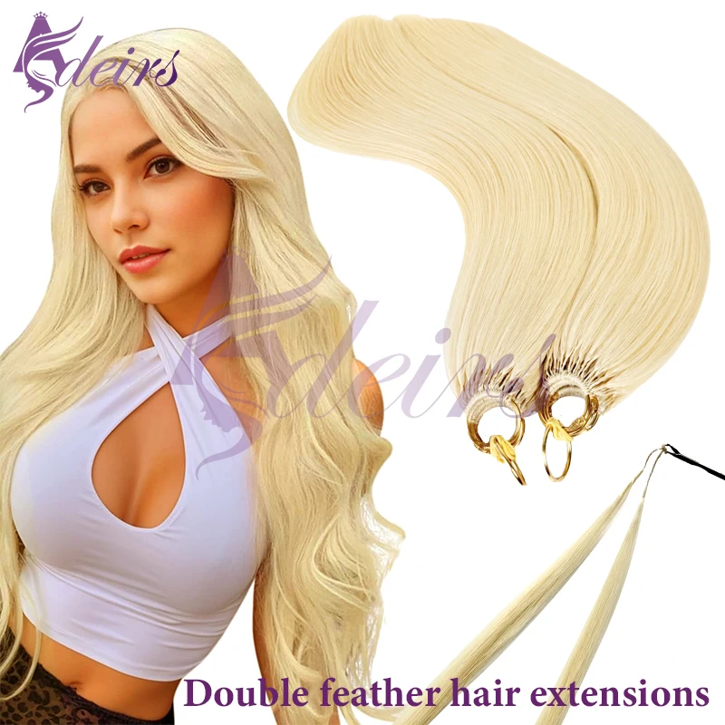 

ADEIRS Double-line Feather hair extensions 100% Human Hair Real Natural Hair Comfortable and Invisible Black Brown Blonde