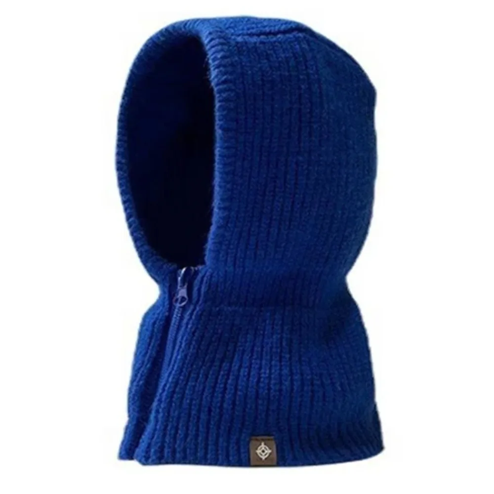 

Thickened Wool Knit Hood Hat Warm Ear Protection Warm Balaclava One-Piece Design with Zipper Knitted Balaclava Cap