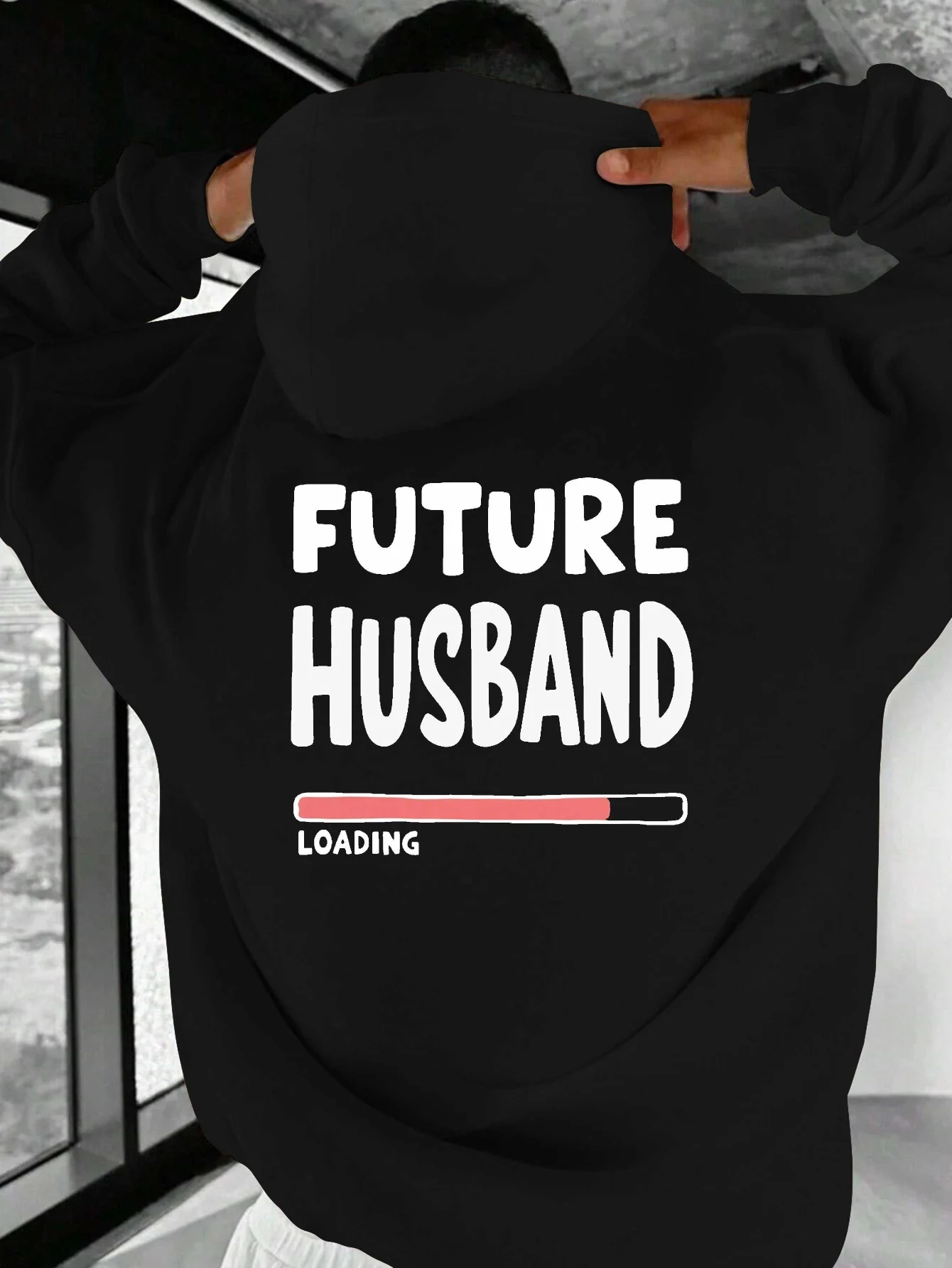 

Забавный баннер будущего мужа, мужская толстовка с капюшоном — свободный крой, пуловер большого размера, с значком загрузки и текстовым принтом