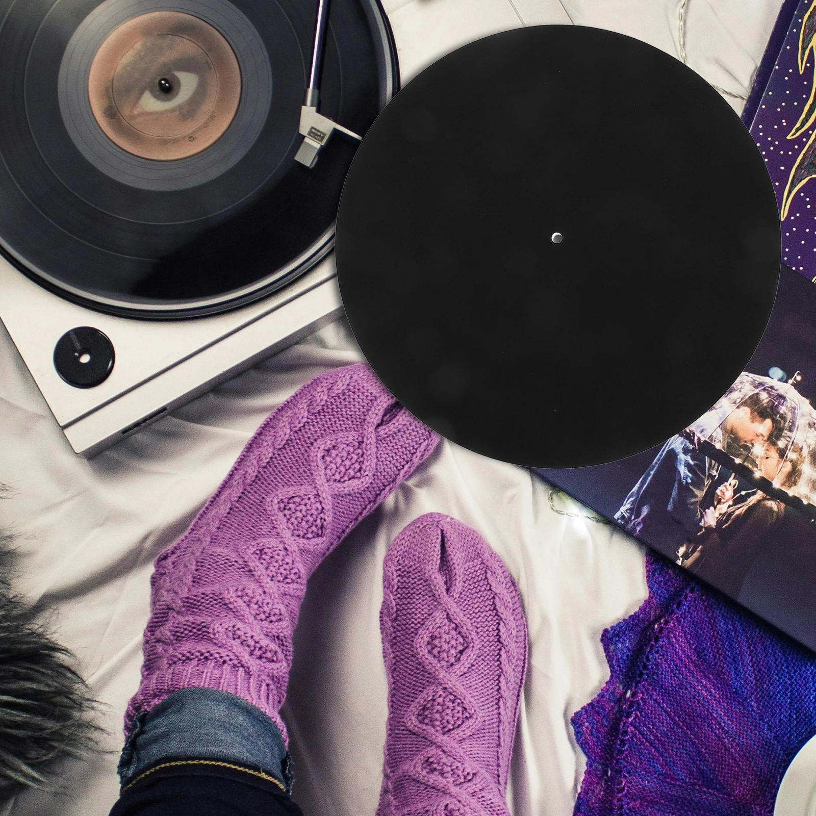 

Wool Turntable Platter Record Player Protective Cushion Anti-Static Anti-Slip Vinyl Record Mat Turntable Accessories Music