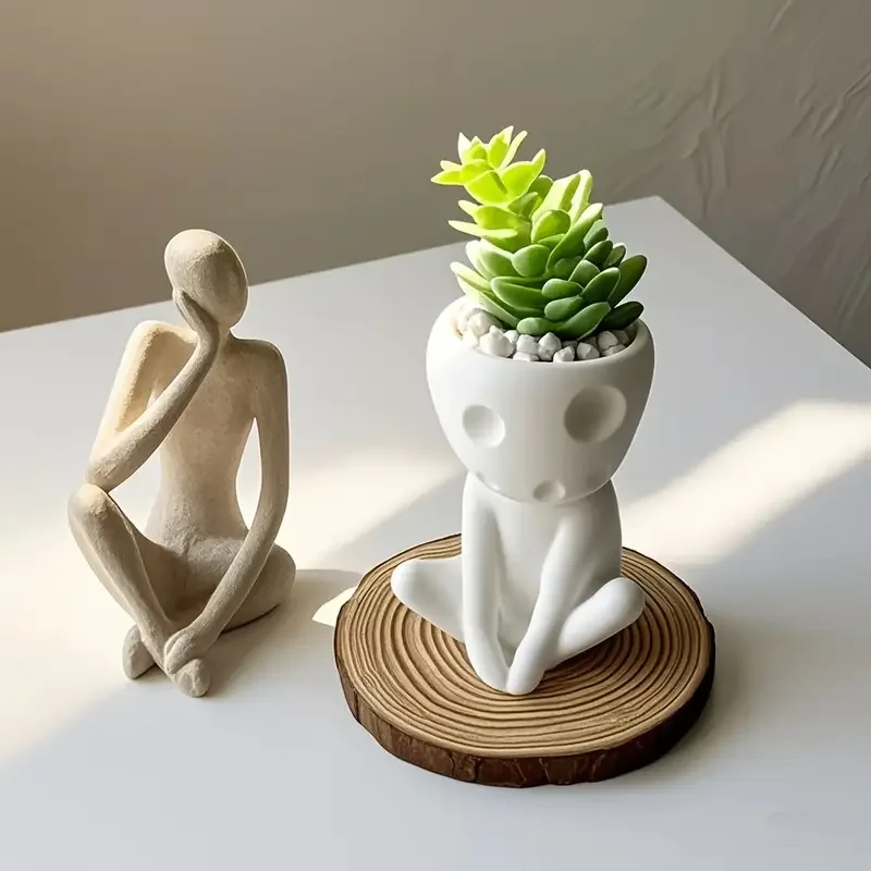 Maceta de elfos de árbol Kawaii, maceta de jardinería Kodama, soporte para plantas pequeñas, macetas para plantas de interior