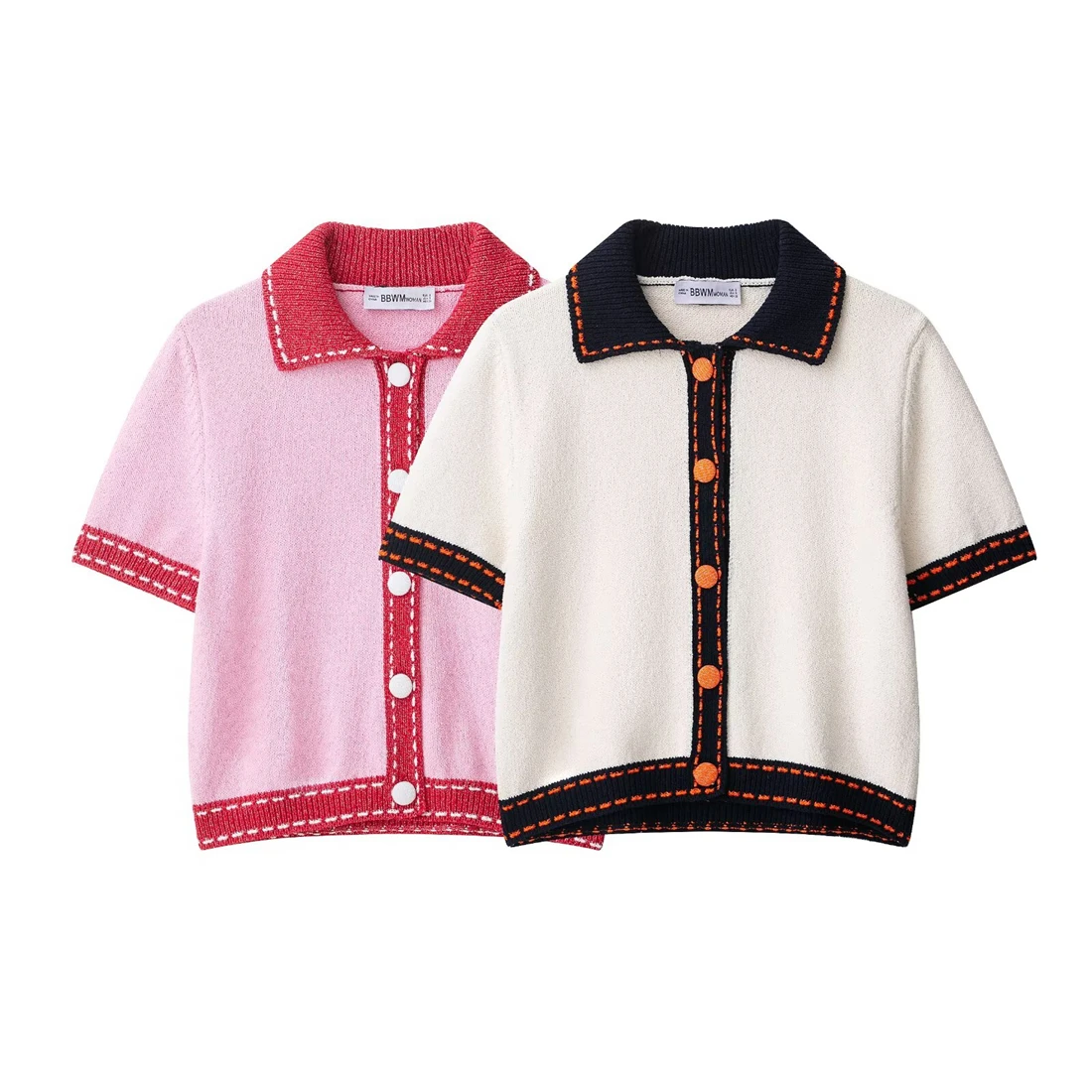 

Женская модная вязаная куртка с коротким рукавом, новинка 2025 года, топ Darning, модный трикотаж для женщин