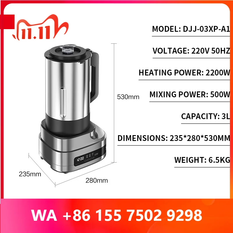 6/10L Commercial Ful Automatic Soy Milk Maker, Countertop High-Speed Blender, No Residue/No Cooking Required