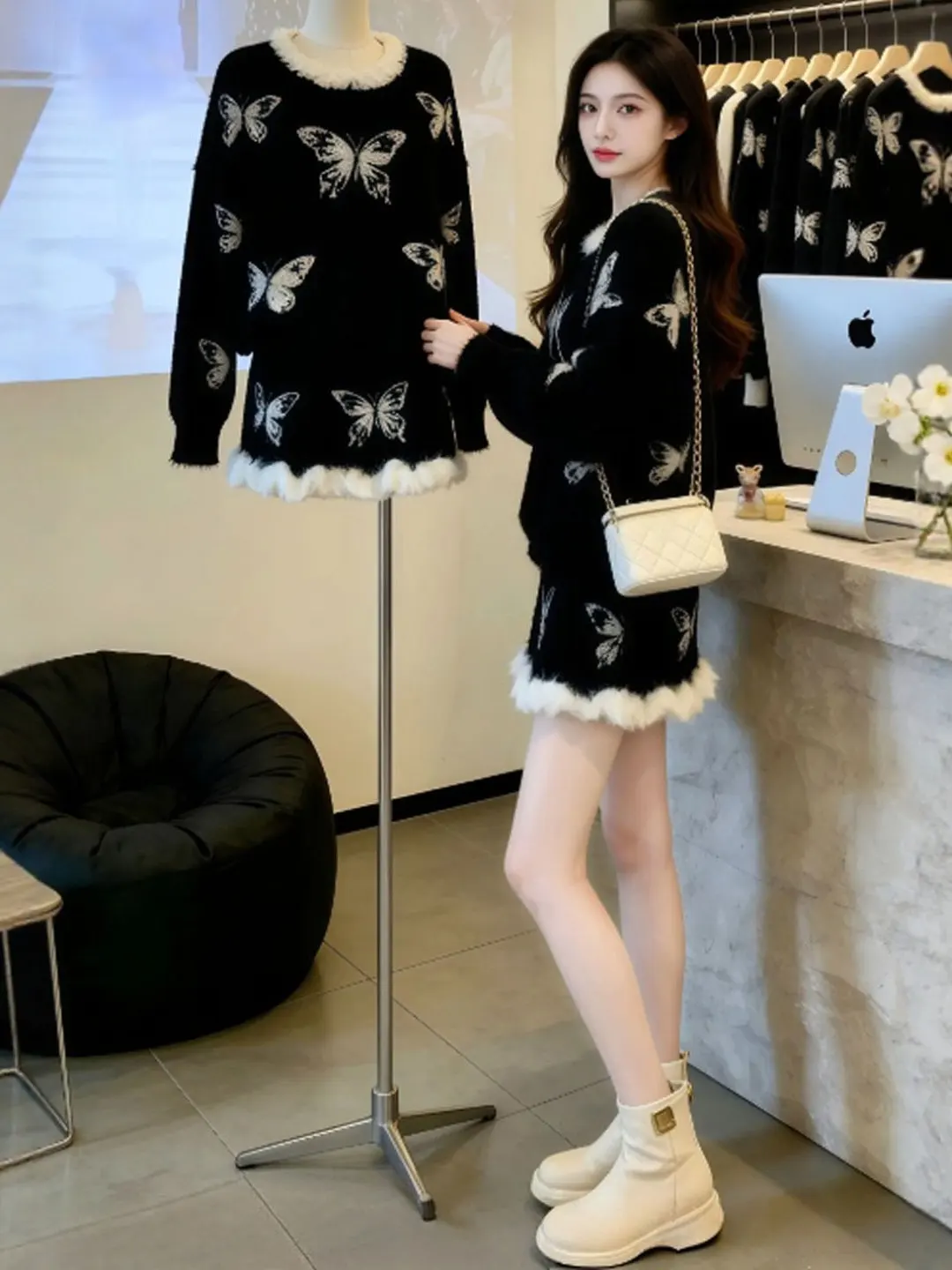 

Sweater Skirt Set Gentle Wind Unique Sli Two-Piece Set Anti-Aging Whole Set Spring 2026 Faion Collection