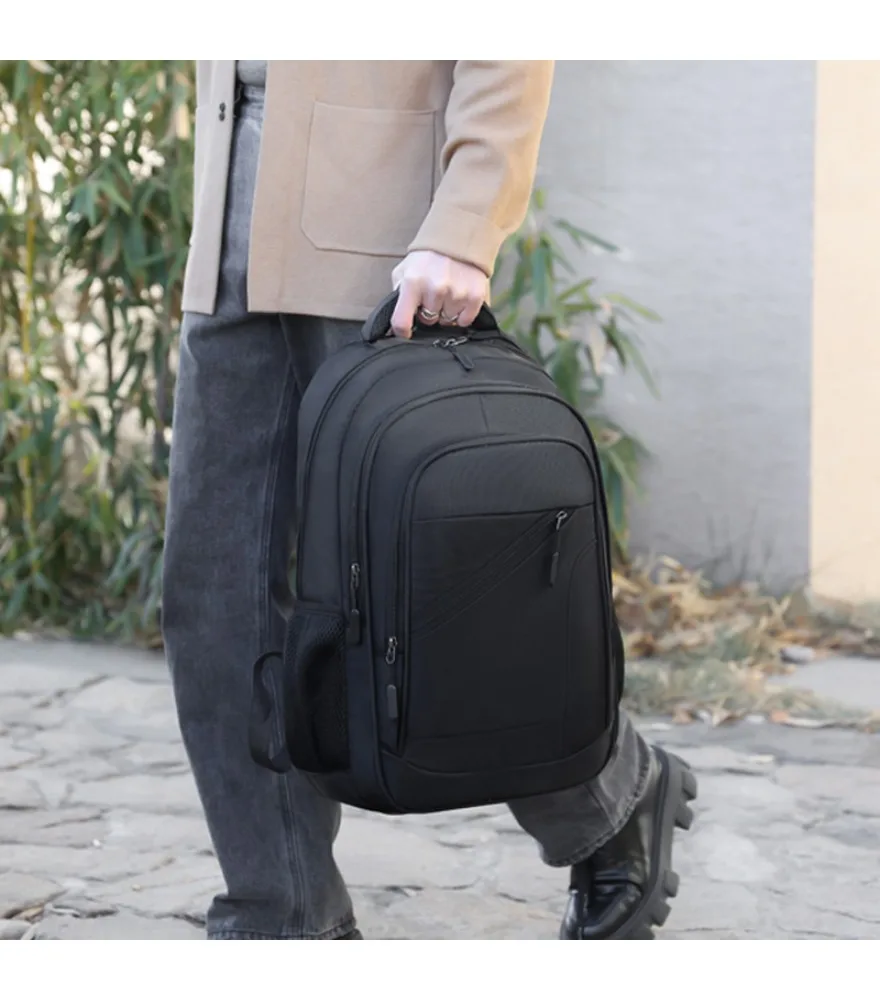 

Leisure Sports Business Backpack Multifunctional Solid Color Large Capacity School Bag Student Burden Reduction Computer Bag