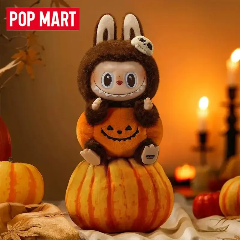 POP MART LABUBU THE MONSTERS Happy Halloween Party Series-Sitting Pumpkin Vinyl Plush Pendant Blind Box Mystery Box Toys Kawaii