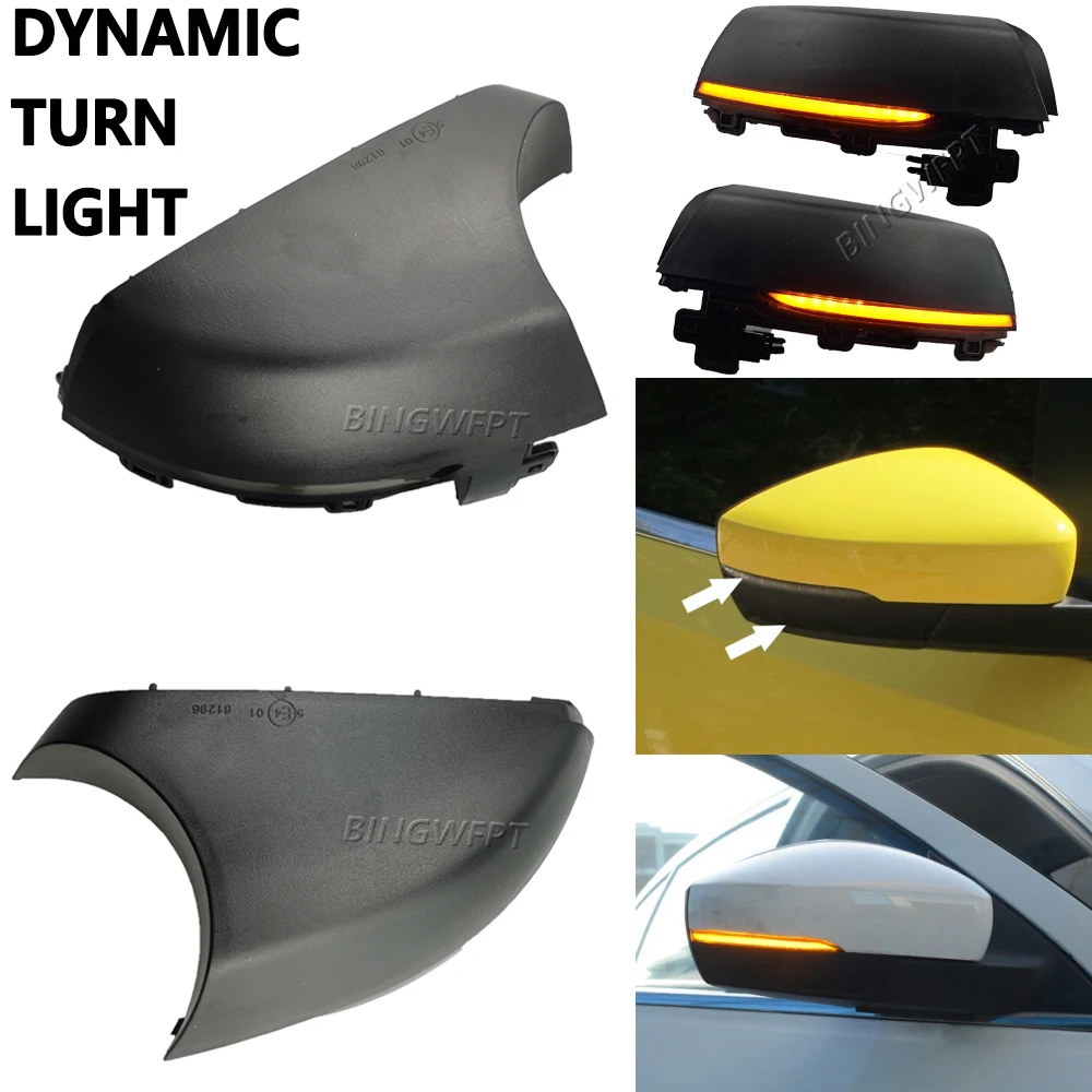 Dynamic LED Turn Signal Lights For Volkswagen Polo 6R 6C MK5 2009- 2016 2017 Side Wing Rearview Mirror Indicator Blinker Lamp