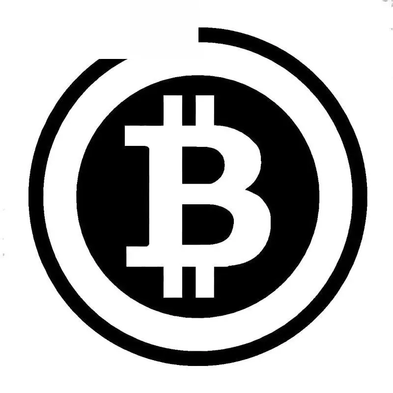 Car Sticker Large Bitcoin Cryptocurrency Blockchain Free Car Sticker PVC Car Waterproof Cover Scratch Black/White, 15cm*15cm