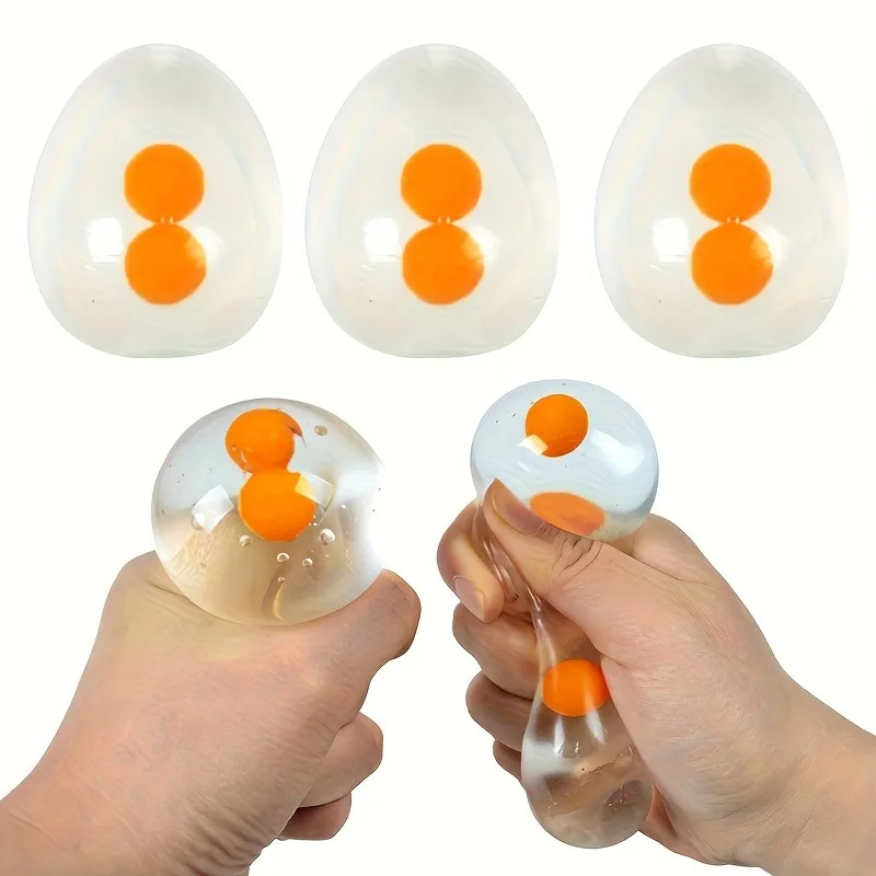 Squishy Eggs Balls | Toy for Party, Squeeze Toys, Clear Splat Ball Easter Basket Fillers for Kids Adults Stress Reducer Gift