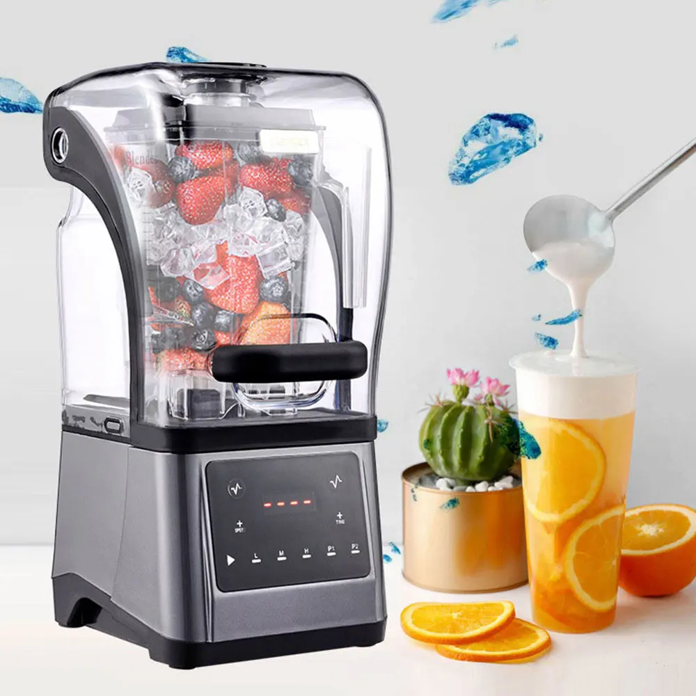 Electric Blender With Cover Household Silent Juicer Smoothie Mixer Juicer Machine Portable Vegetables Fruits Chopper Ice Crusher
