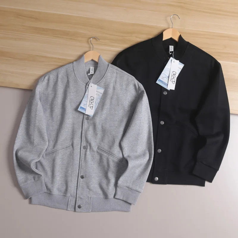 

Men's Autumn Heavyweight Silk Air Layer Loose Color Casual Baseball Collar Jaet Outerwear Faion Urban Youth