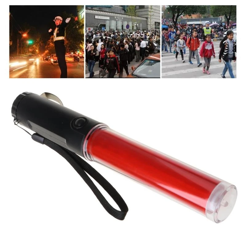 W89C Potente linterna LED plástico Torch varita tráfico 4 modos para Flash