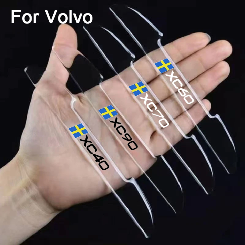 4pcs Car door Transparent strip for Volvo r xc60 s60 v40 v50 v60 s80 s40 c30 awd c70 s40 s60 s80 s90 t6 v70 v90 xc40 xc70 xc90