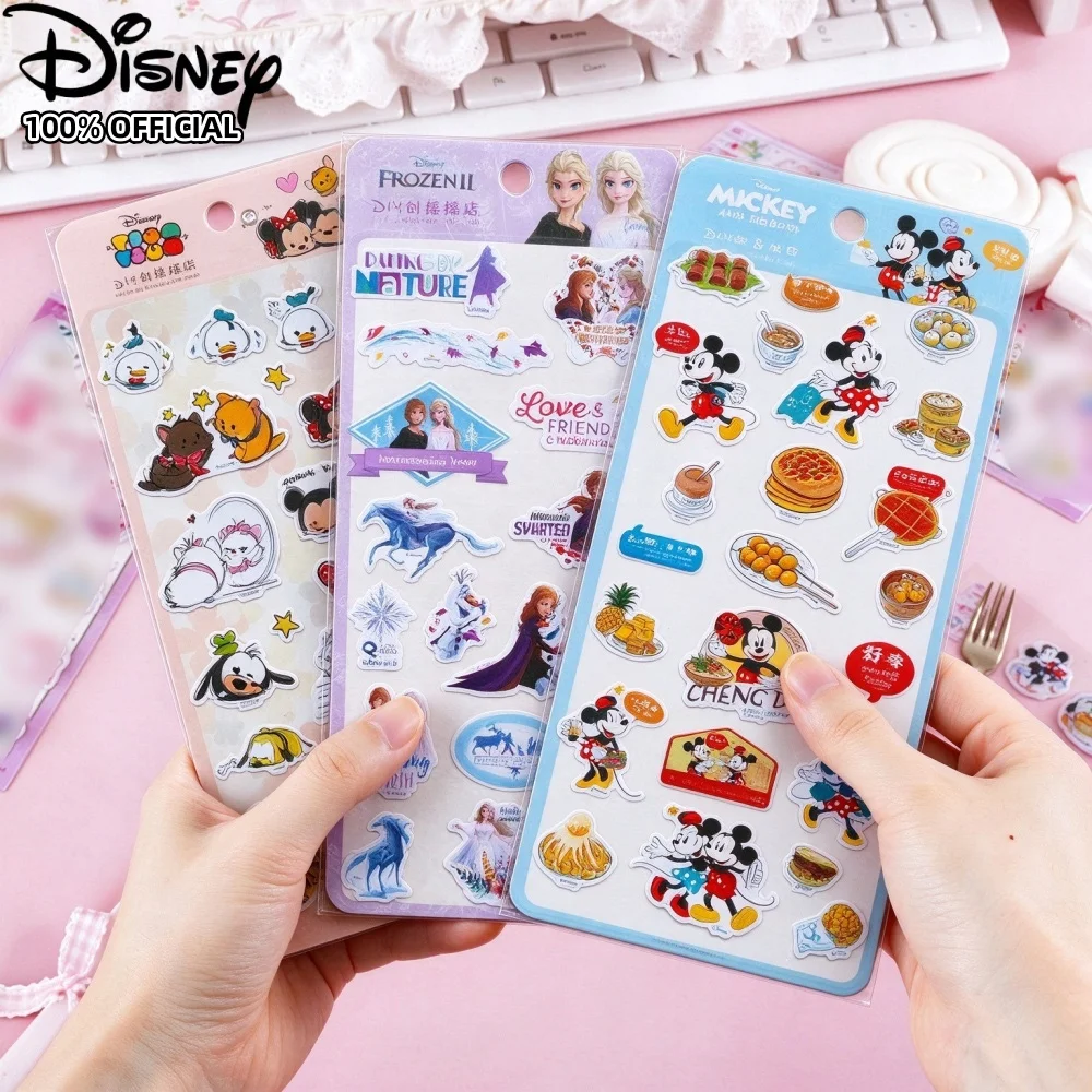 Genuine Disney Mickey Tsum Tsum Frozen Stickers Cartoon Self-Adhesive Waterproof Decal Notebook Planner Diary Stationery Sticker