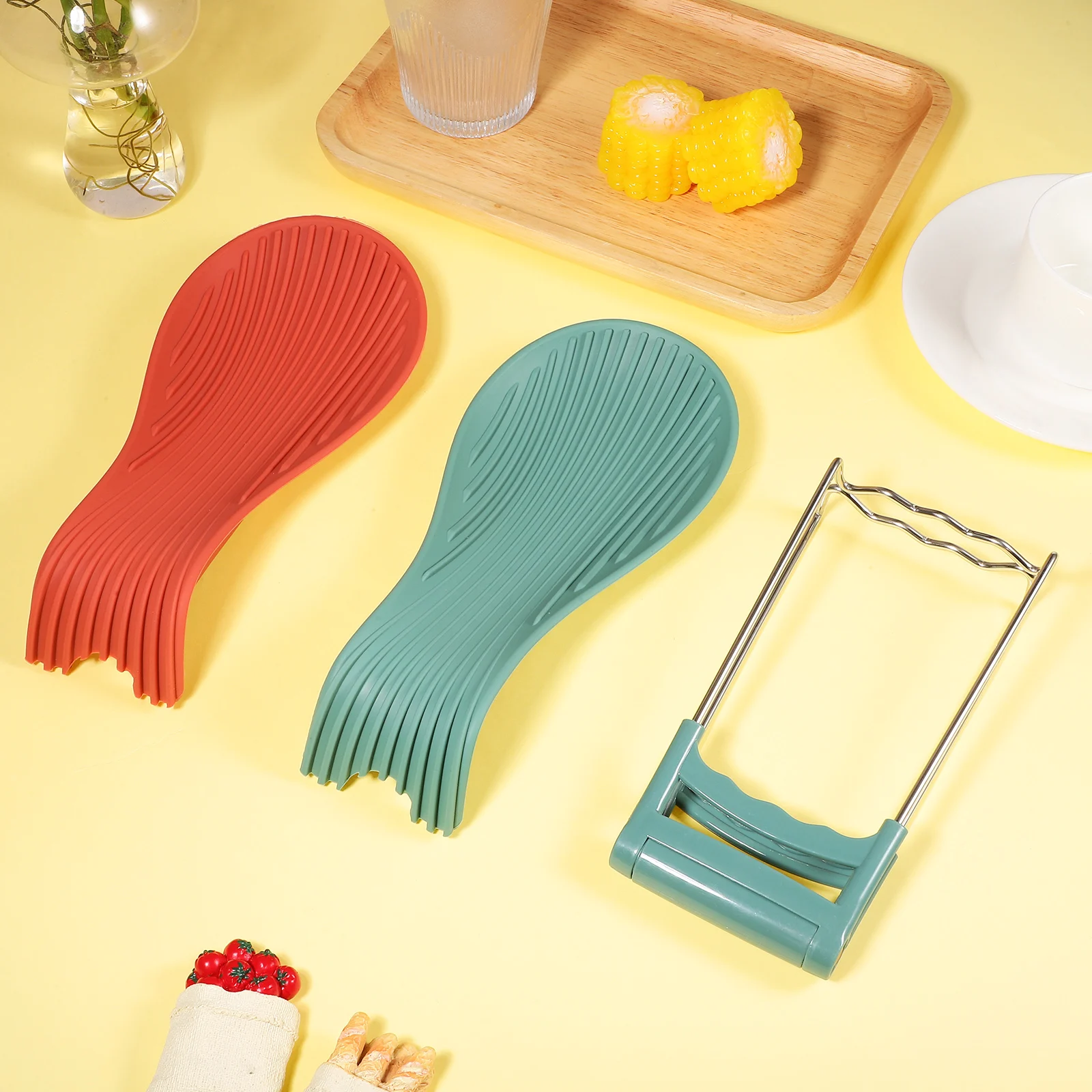 

Spoon Rest Anti-scalding Disc Clip Style Small Silica Gel Silicone Kitchen Utensils