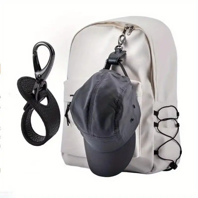 2Pcs Travel Hat Clip Leather Golf Baseball Hat Strap Summer Towel Glove Storage Wallet Buckle Hands Free Latch