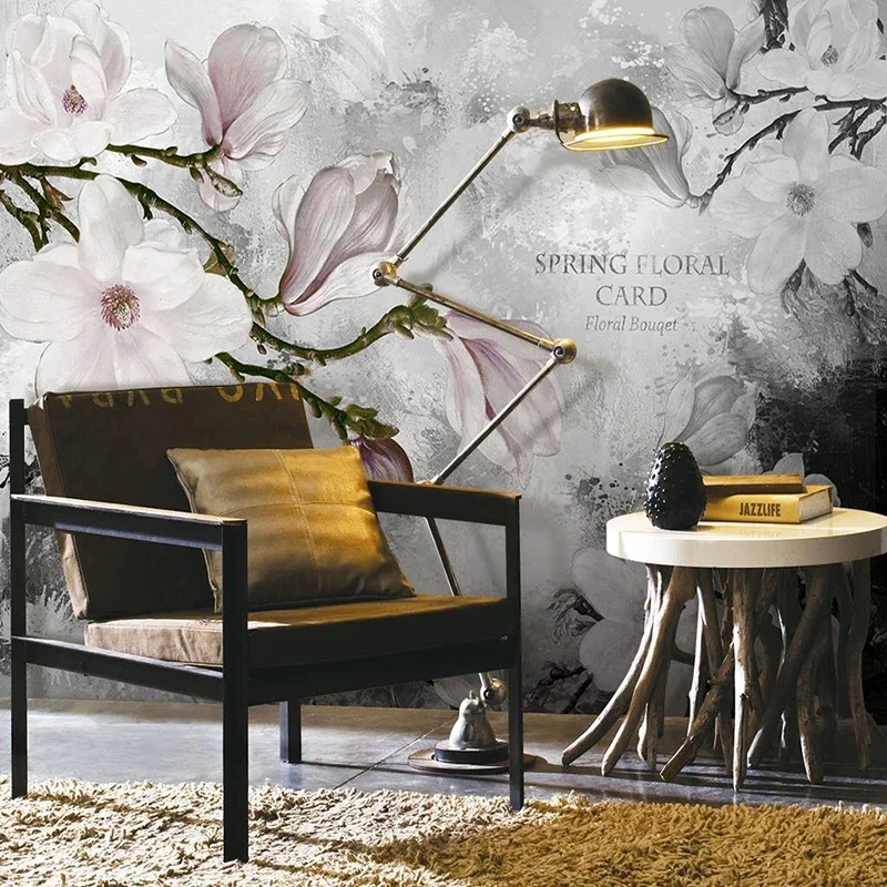 Custom Foto Tapete Vintage Ölgemälde Blumen Hintergrund Wandbild Wohnzimmer Schlafzimmer TV Studie Wohnkultur Papel De Parede