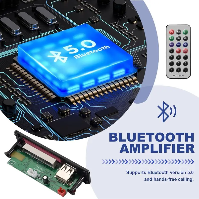 Dc 5V/12V Bluetooth 5.0 Audio Decoder Board Audio Module Usb Aux Sd Fm Radio Lossless Mp3/Wma/Wav/Flac/Ape Decoder Board Module,