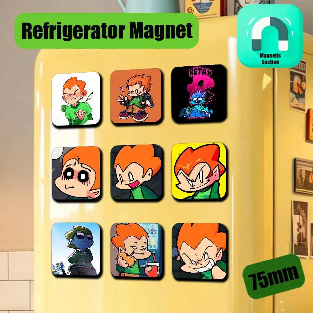 For Friday Night Funkin Pico Refrigerator Magnets Metal Icebox Cabinet Custom Fridge Magnetic Decor Fans Gift